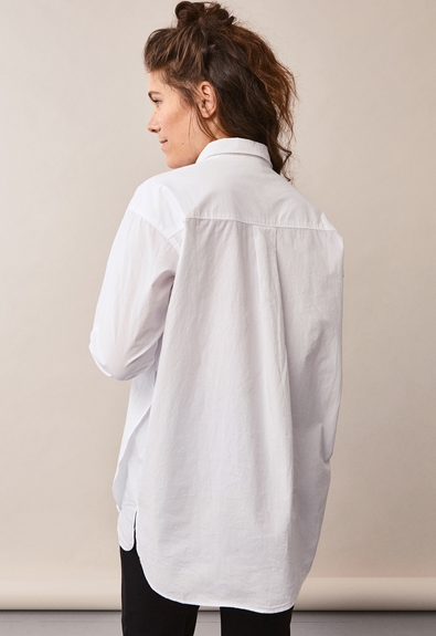 Maternity work shirt with nursing access - White - XS/S (3) - Maternity top / Nursing top