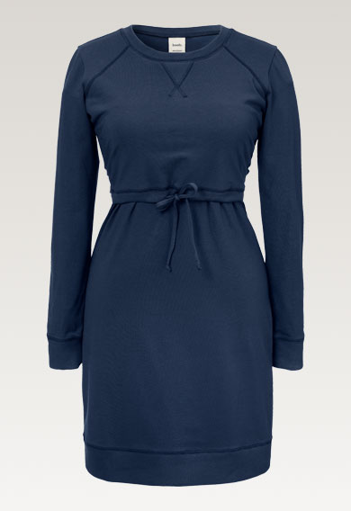 Nursing dress with fleece lining - Thunder blue - XS (5) - Maternity dress / Nursing dress