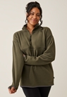 Fleece sweater with nursing access - Green olive - S/M - small (2) 