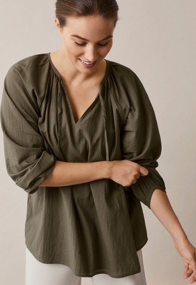 Poetess blouse - Pine green - M/L (4) - Maternity top / Nursing top