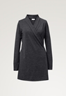 Merino wool wrap nursing dress - Dark grey melange - M - small (6) 