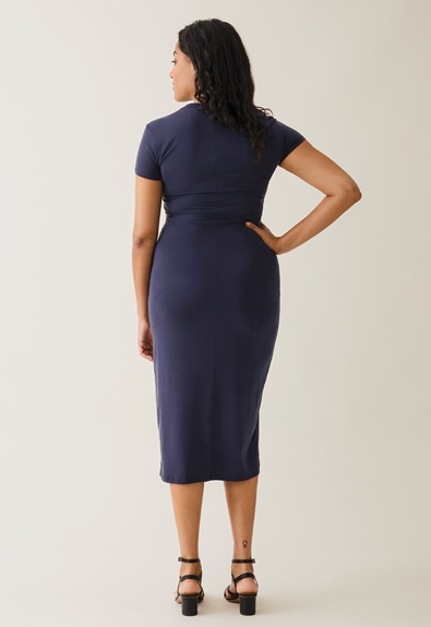 Maternity party dress with nursing access - Navy - L (3) - Maternity dress / Nursing dress