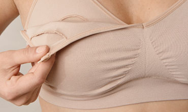 Seamless nursing bra with pads - Black - L