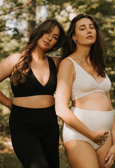2-pack soft nursing bras - Black & Tofu - M (2) - Maternity underwear / Nursing underwear
