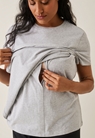 Maternity t-shirt with nursing access - Grey melange - XS - small (2) 