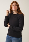 Fleece lined maternity sweatshirt with nursing access - Almost black - S - small (1) 