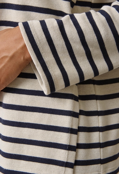 Breton long-sleeved top - Tofu/Midnight blue - S (5) - Maternity top / Nursing top