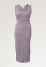Ribbed maternity tank dress with nursing access - Lavender - L - small (5) 
