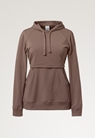 Fleece lined maternity hoodie with nursing access - Dark taupe - XL - small (5) 