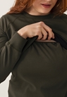 Fleece lined maternity sweatshirt with nursing access - Moss green - S - small (4) 