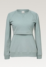 Fleece lined maternity sweatshirt with nursing access - Mint- XS - small (4) 