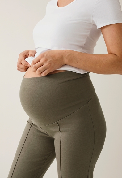 Maternity work pants - Green Khaki - S (2) - Maternity pants
