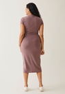 Maternity party dress with nursing access - Dark mauve - L - small (3) 
