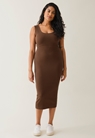 Ribbed maternity tank dress with nursing access - Cocoa brown - XXL - small (2) 