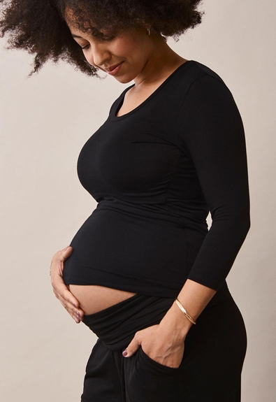 Maternity top with nursing access - Black - M (4) - Maternity top / Nursing top