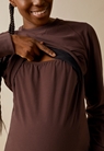 Fleece lined maternity sweatshirt with nursing access - Mahogany - XXL - small (4) 
