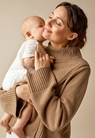 Maternity wool sweater with nursing access - Camel - S/M - small (1) 