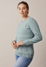 Fleece lined maternity sweatshirt with nursing access - Mint- XS - small (1) 