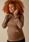 Fleece lined maternity hoodie with nursing access - Hazelnut - XS - small (2) 
