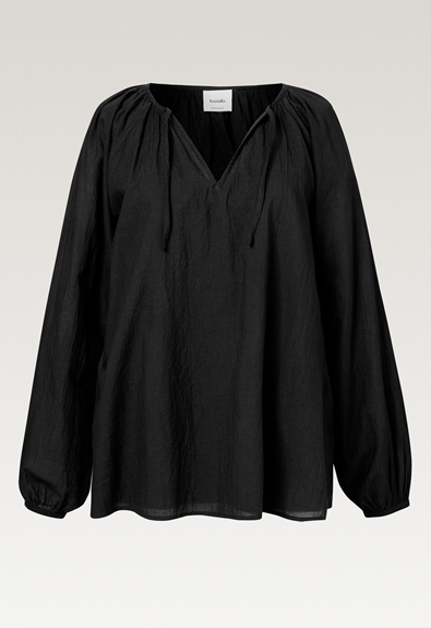 Boho nursing blouse - Almost black - XS/S (5) - Maternity top / Nursing top
