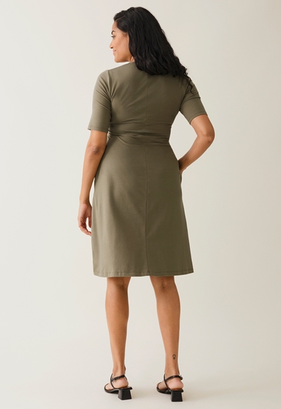 A-Linien-Stillkleid mit kurzen Ärmeln - Green khaki - XL (3) - Umstandskleid / Stillkleid