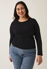 Classic long-sleeved top - Black - XS - small (1) 