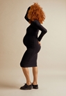 Ribbed maternity dress with nursing access - Black - XL - small (2) 