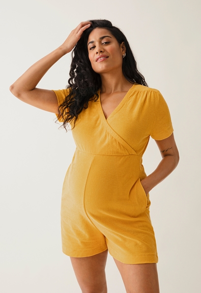 Terrycloth maternity playsuit - Sunflower - XL (1) - Jumpsuits