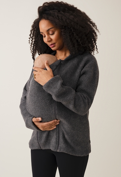 Baby carrier hoodie - Dark grey melange - S/M (1) - Nursing wear
