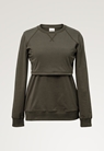Fleece lined maternity sweatshirt with nursing access - Moss green - XS - small (5) 