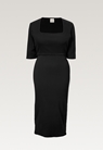 Ribbed maternity dress with 3/4 sleeves - Black - L - small (6) 