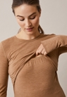 Long-sleeved merino wool top - Brown melange - S - small (3) 