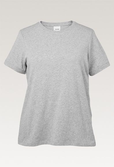 Maternity t-shirt with nursing access - Grey melange - M (5) - Maternity top / Nursing top