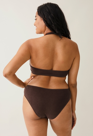 Terrycloth beach bikini - Dark brown - S (2) - Materinty swimwear / Nursing swimwear