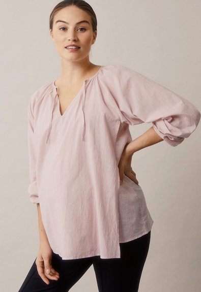 Boho nursing blouse - Pebble - XS/S (3) - Maternity top / Nursing top