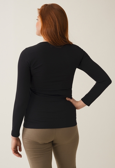 Classic long-sleeved top - Black - S (3) - Maternity top / Nursing top