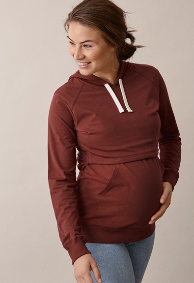 B Warmer hoodie - Cayenne - L (2) - Maternity top / Nursing top