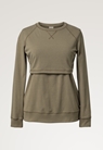 Fleece lined maternity sweatshirt with nursing access - Green khaki - XS - small (5) 