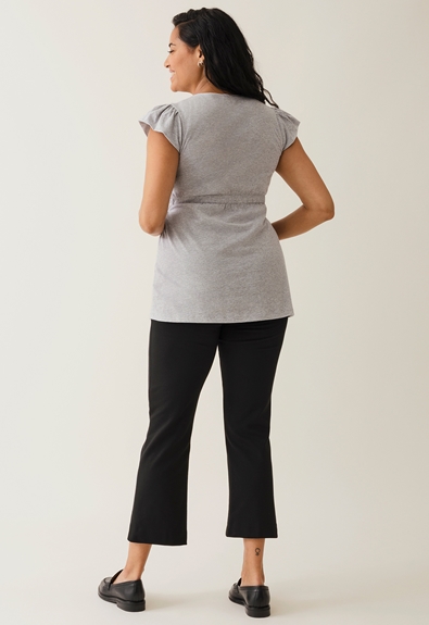 Stillshirt mit Volantärmeln - Grey melange - M (3) - Umstandsshirt / Stillshirt 