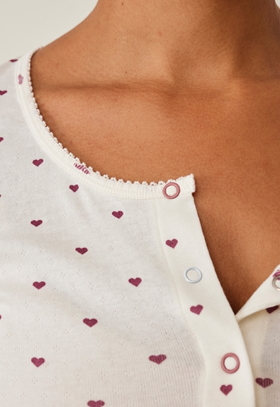 Valentines pajamas - Heart print - XL (5) - Maternity nightwear / Nursing nightwear