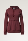 Fleece lined maternity hoodie with nursing access - Port red - S - small (5) 