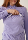Fleece lined maternity hoodie with nursing access - Lilac - L - small (4) 