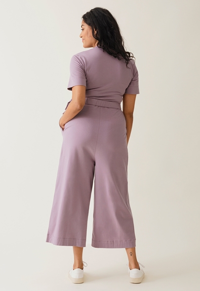 Maternity jumpsuit with nursing access - Lavender - XS (2) - Jumpsuits