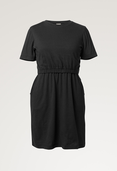 Jersey maternity dress with nursing access - Black - L (6) - Maternity dress / Nursing dress