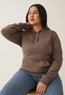 Fleece lined maternity hoodie with nursing access - Dark taupe - XL - small (4) 