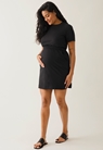 Jersey maternity dress with nursing access - Black - S - small (1) 