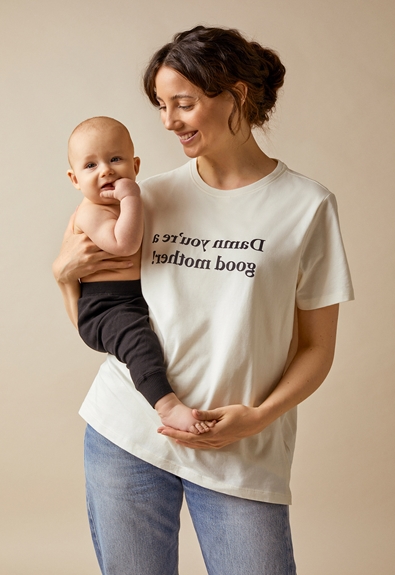 Woman to Woman T-shirt - Tofu - L (1) - Maternity top / Nursing top