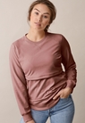 Fleece lined maternity sweatshirt with nursing access - Dark mauve - XL - small (2) 