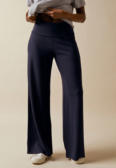 Once-on-never-off wide maternity pants - Midnight blue - S (4) - Maternity pants