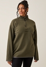 Fleece sweater with nursing access - Green olive - S/M - small (1) 